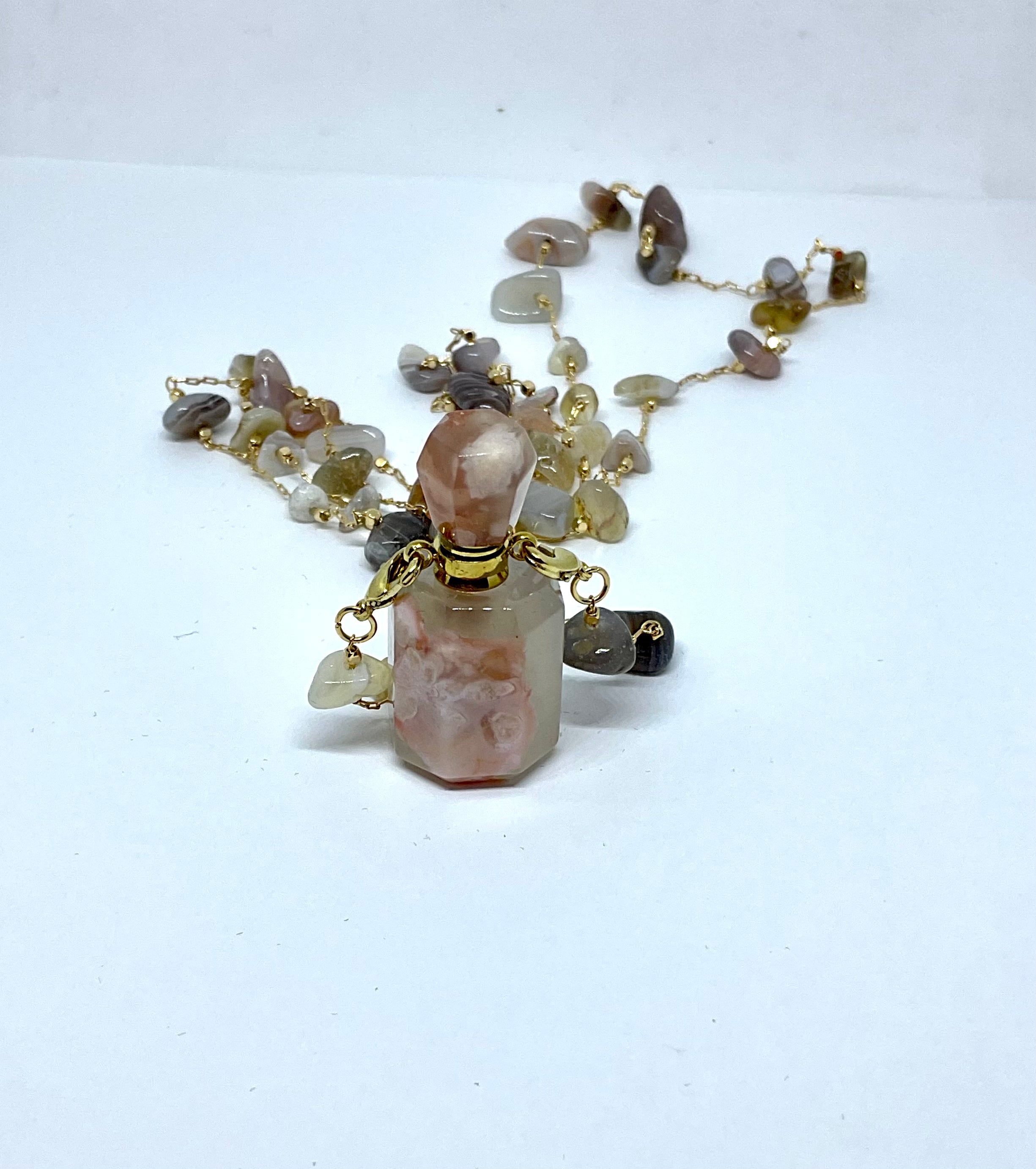 Pink Fluorite Potion Bottle Necklace