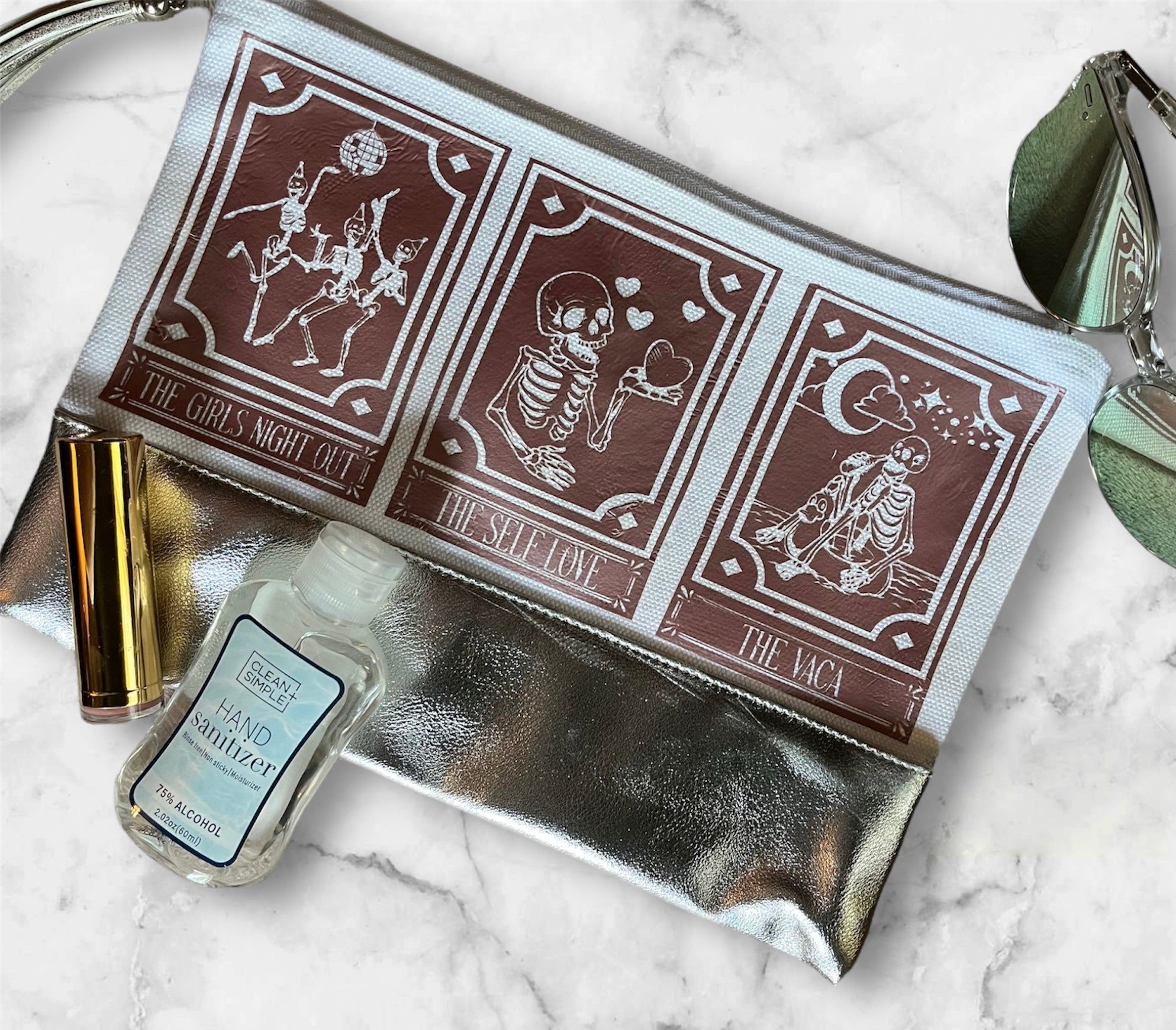 Lettin’ It Go Metallic Makeup Bag & Clutch
