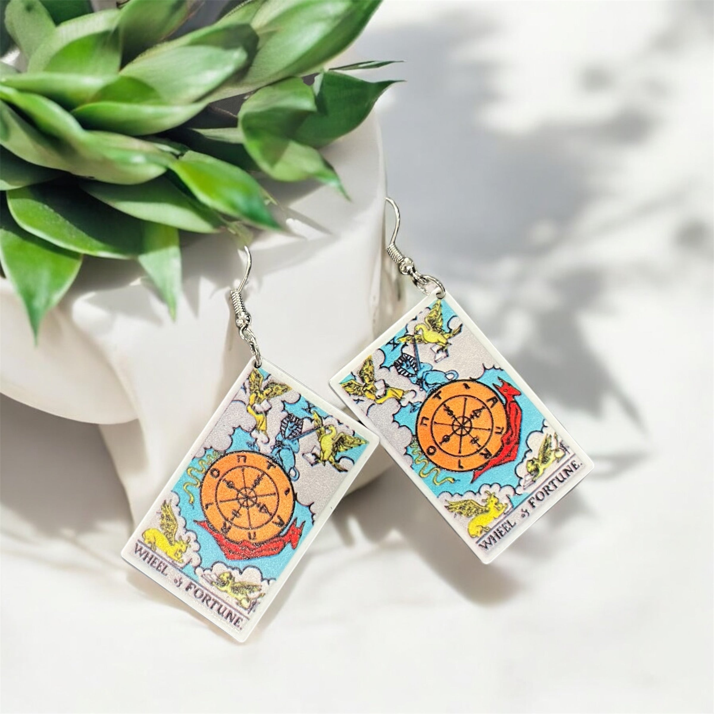 Tarot Card Earrings -Wheel of Fortune