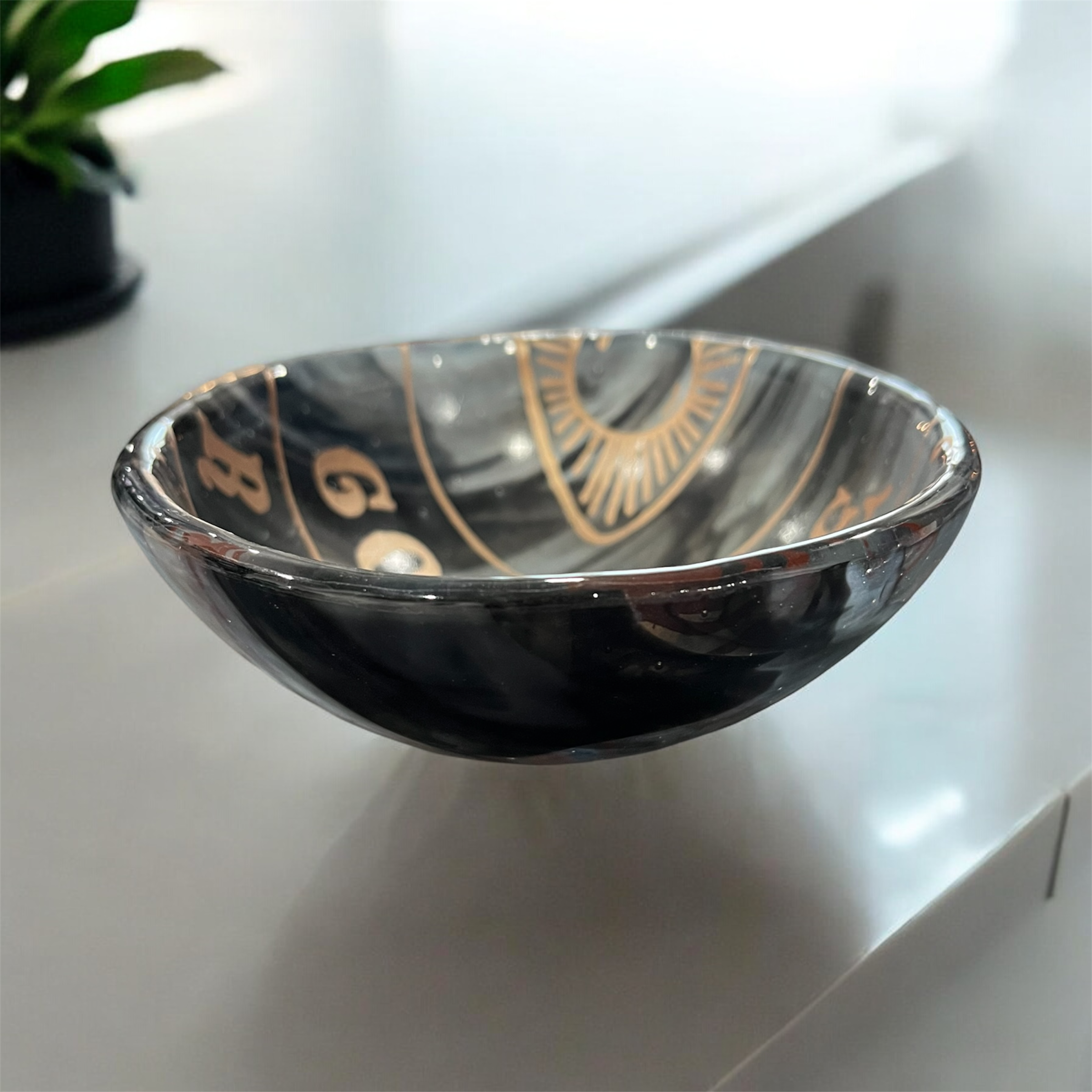 Hand Blown Glass Bowl Ouija Goodbye