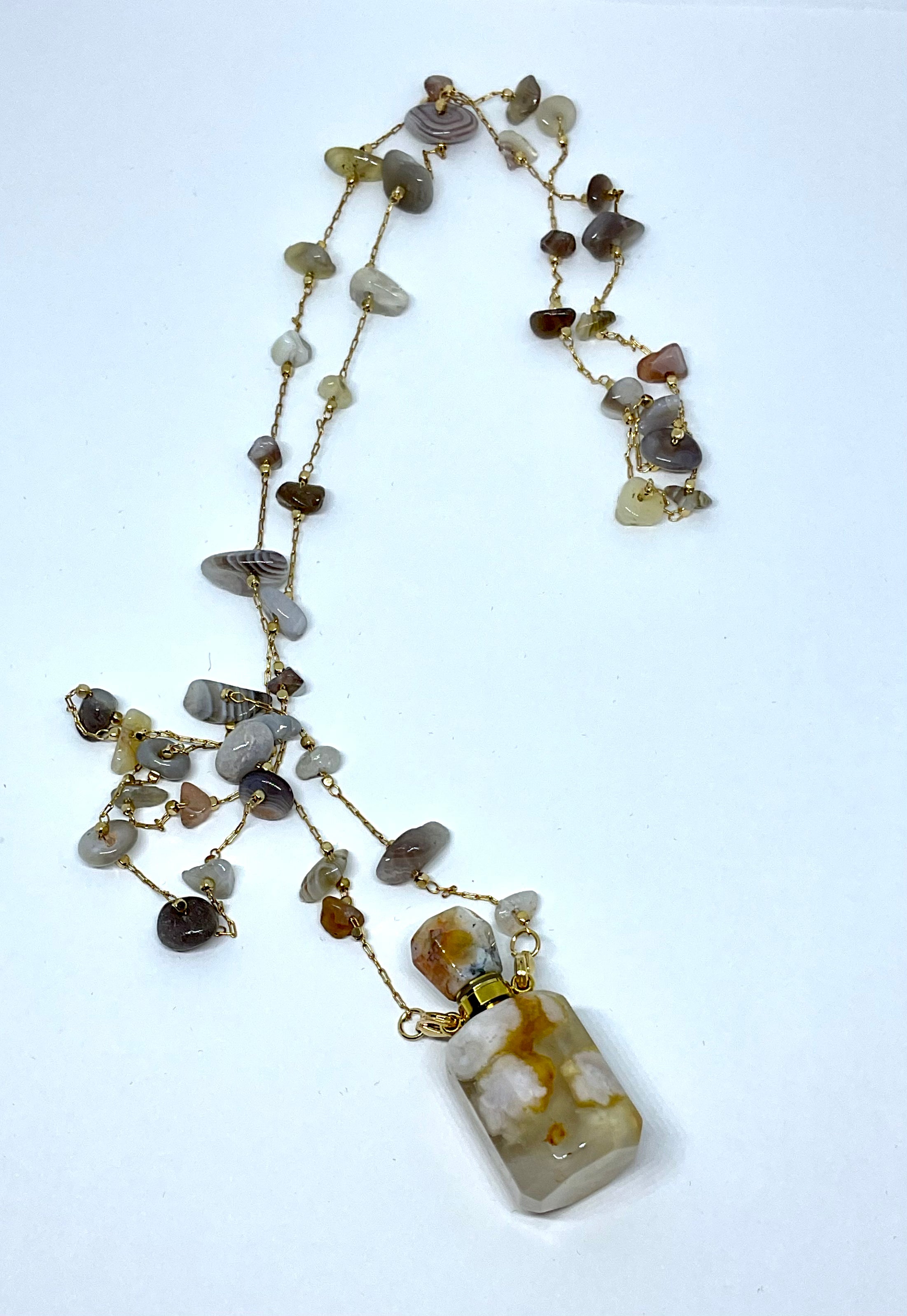 Pink Fluorite Potion Bottle Necklace