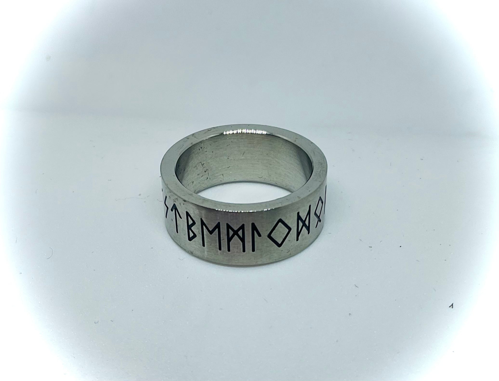 Silver Viking Runes Symbol Band Ring