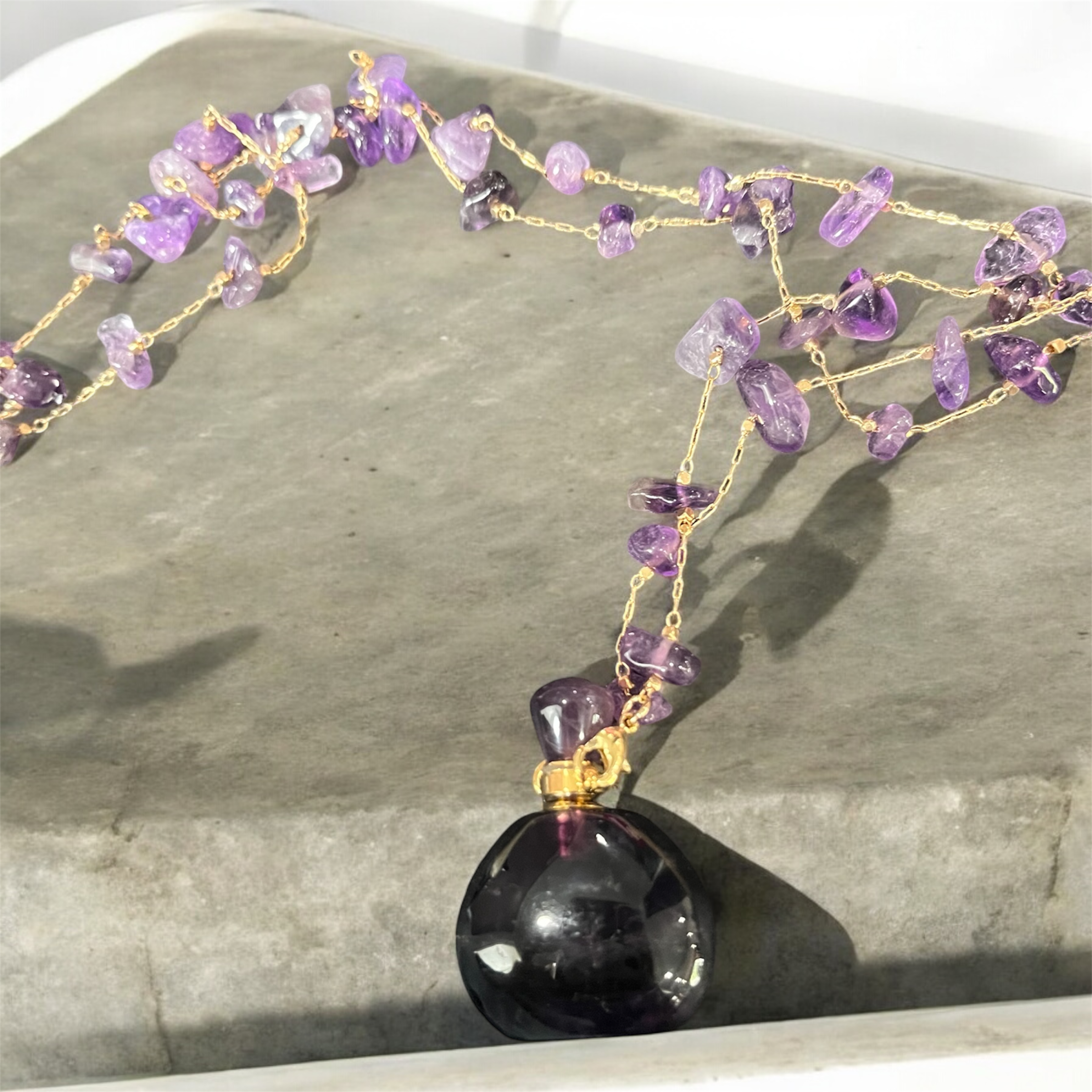 Amethyst Potion Bottle Necklace