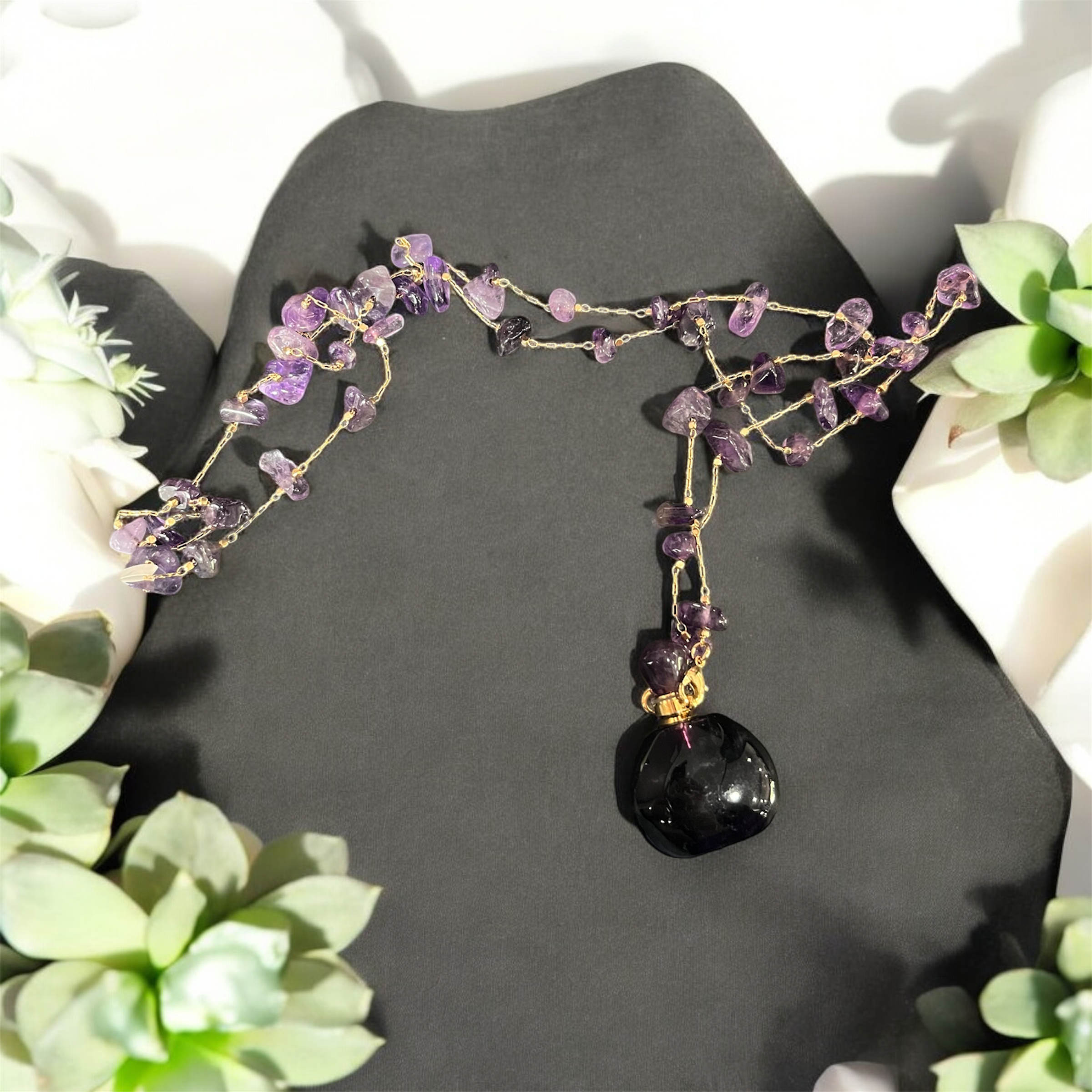Amethyst Potion Bottle Necklace