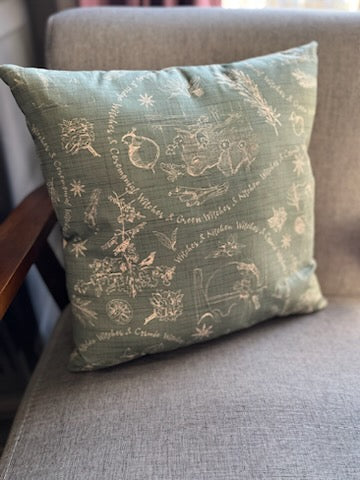 “Cosmic Kitchen Witch” Handmade 16”x16” Filled Pillow