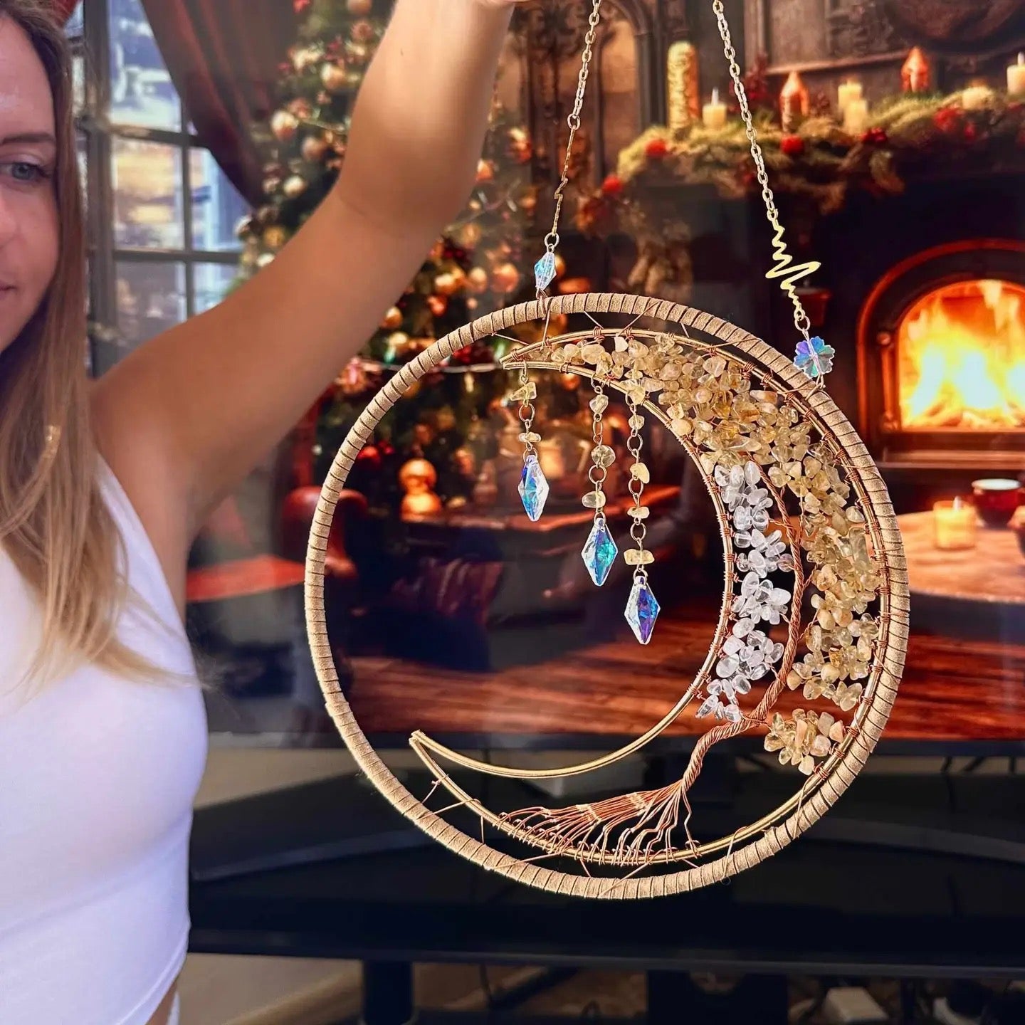 Citrine Tree of Wealth Suncatcher