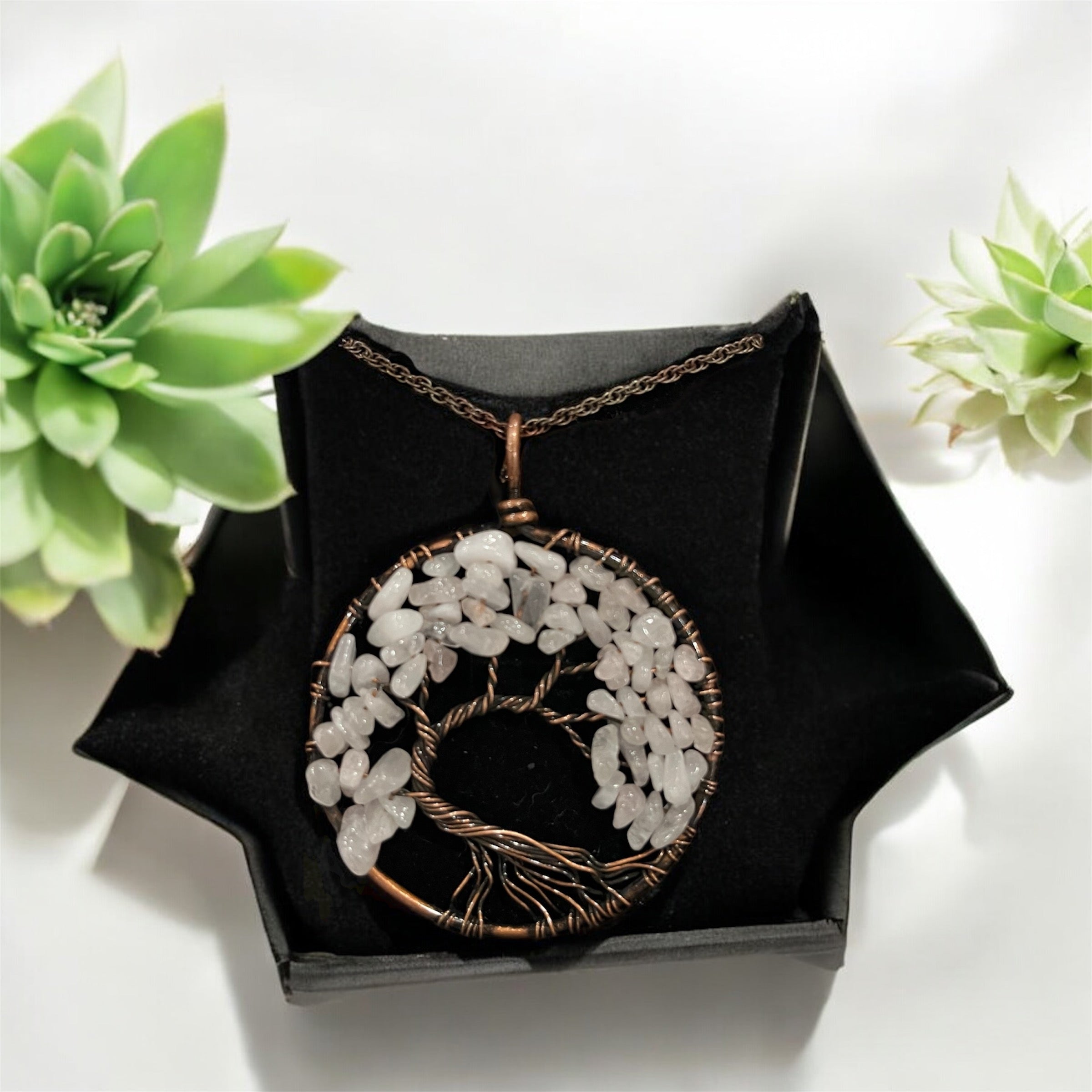 Clear Quartz Tree of Life with Copper Chain