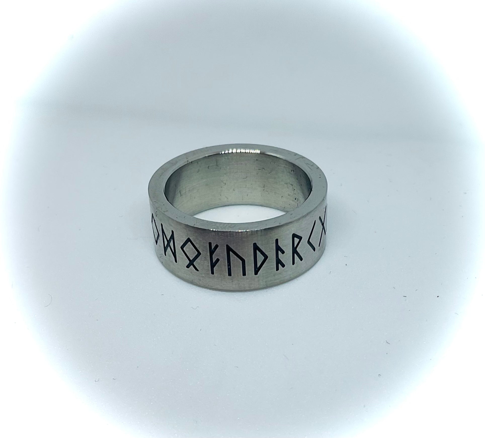 Silver Viking Runes Symbol Band Ring