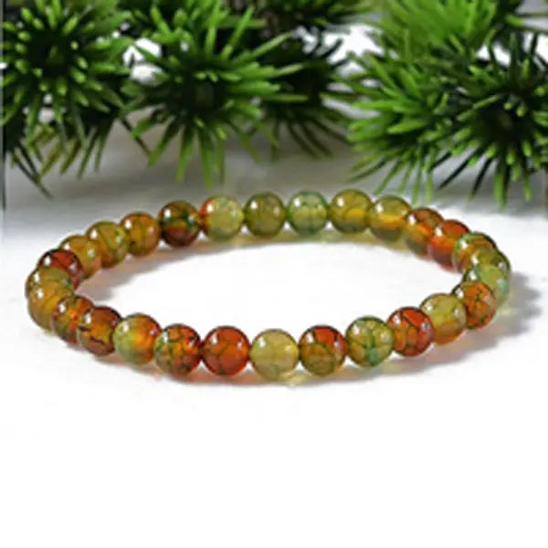 8mm Dragon Veins Agate Bracelet