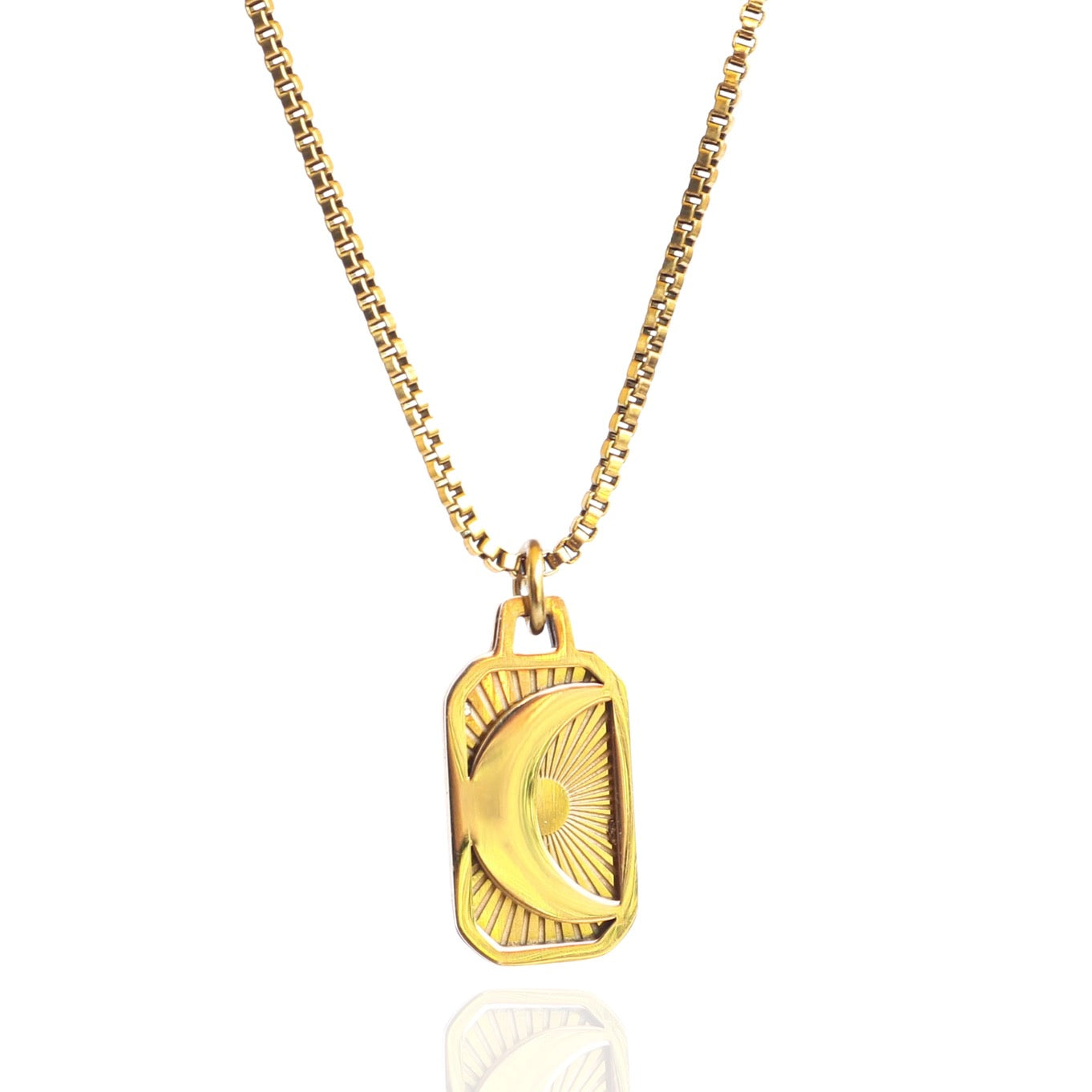 Crescent Moon Gold Plated Necklace