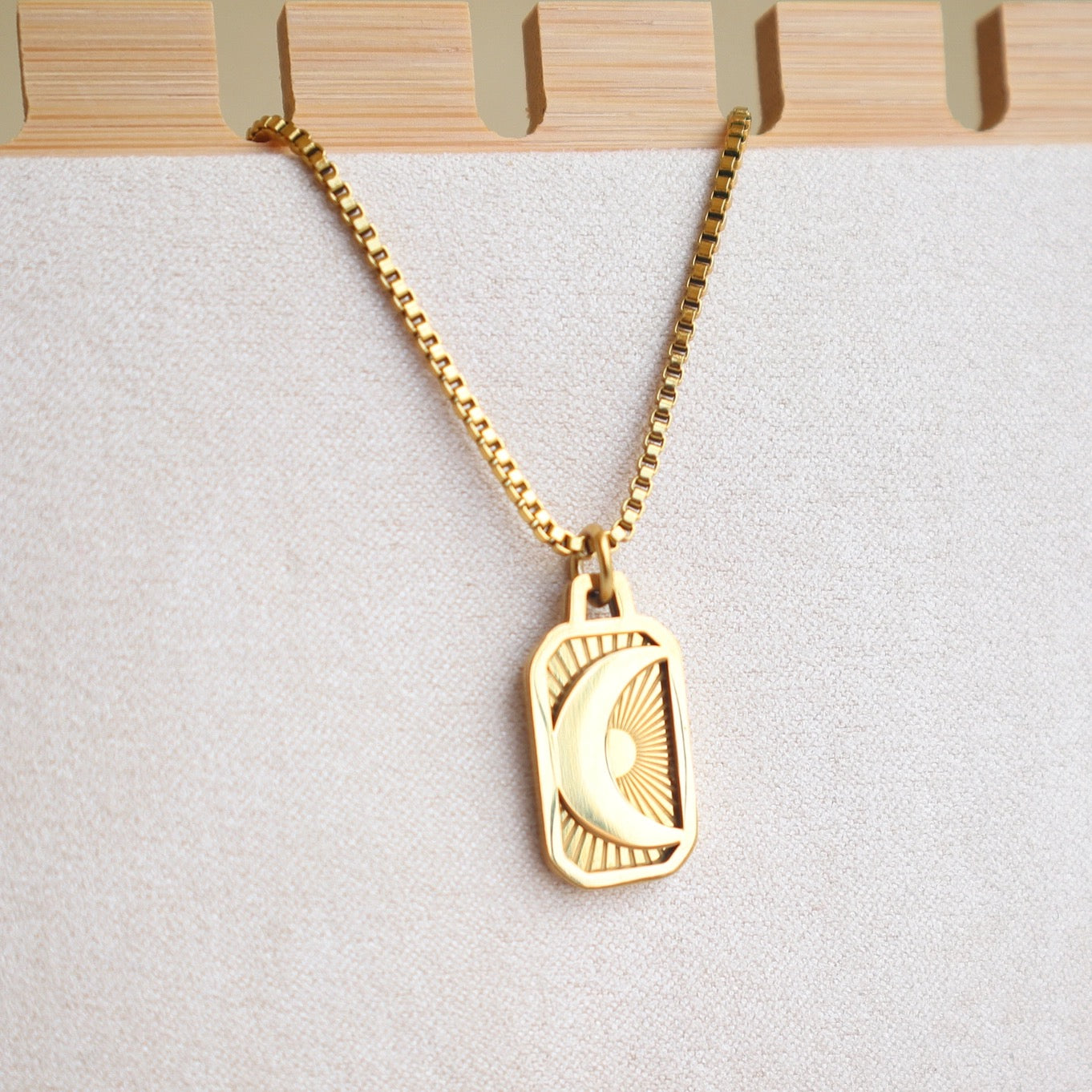 Crescent Moon Gold Plated Necklace