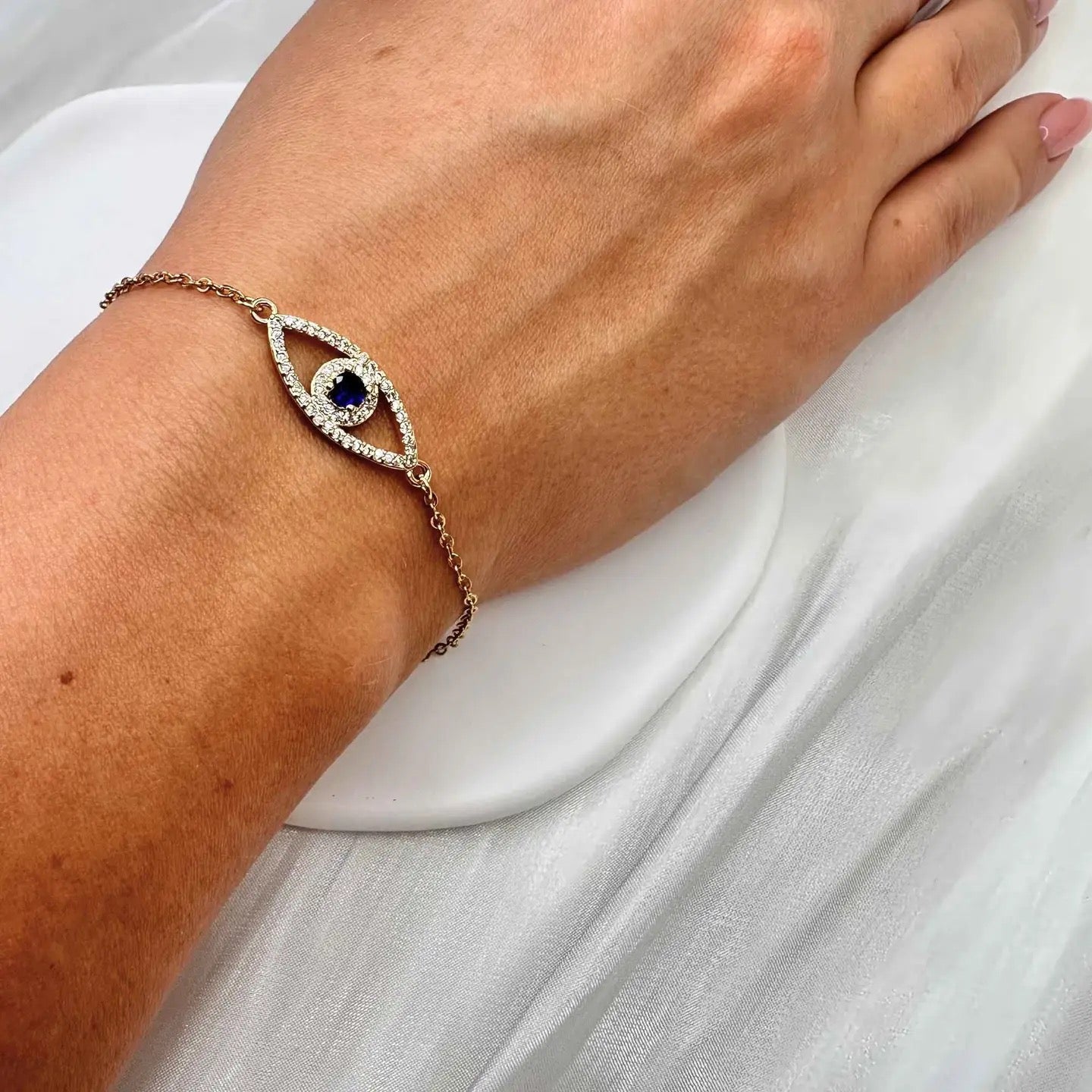 Elegant Evil Eye Gold Plated Bracelet