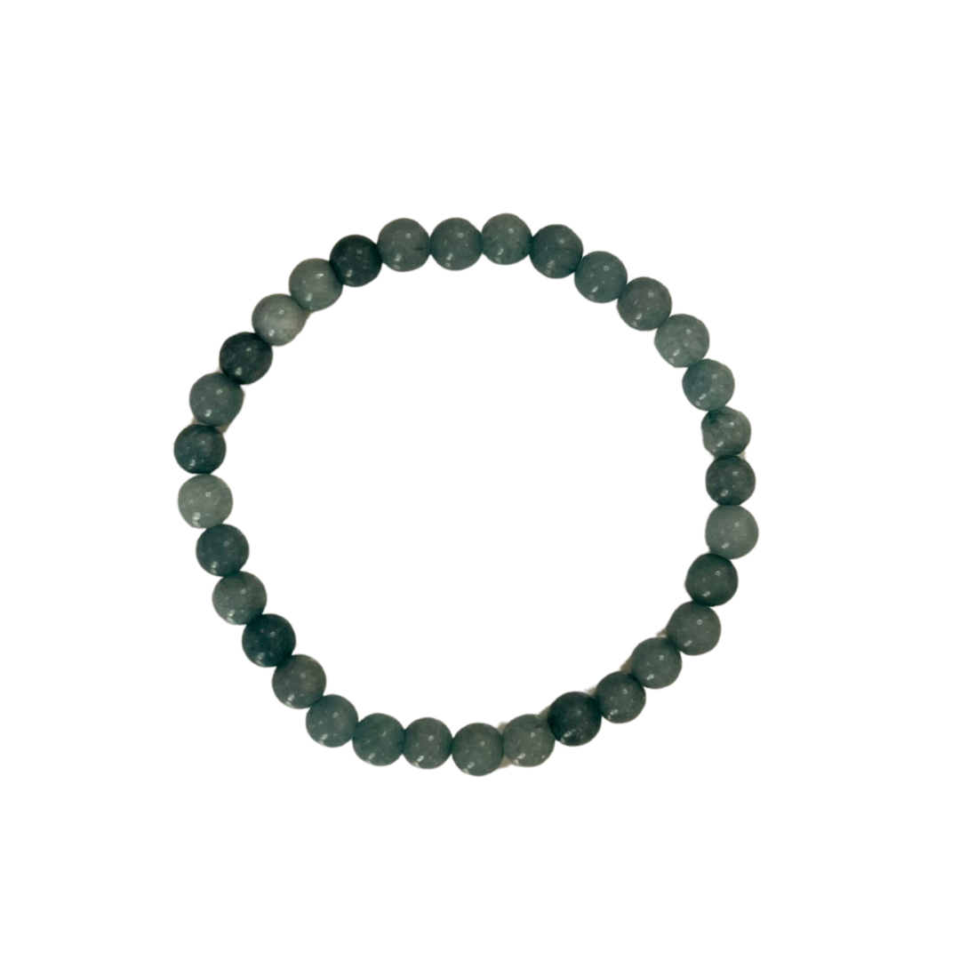 6mm Aquamarine Beaded Bracelet