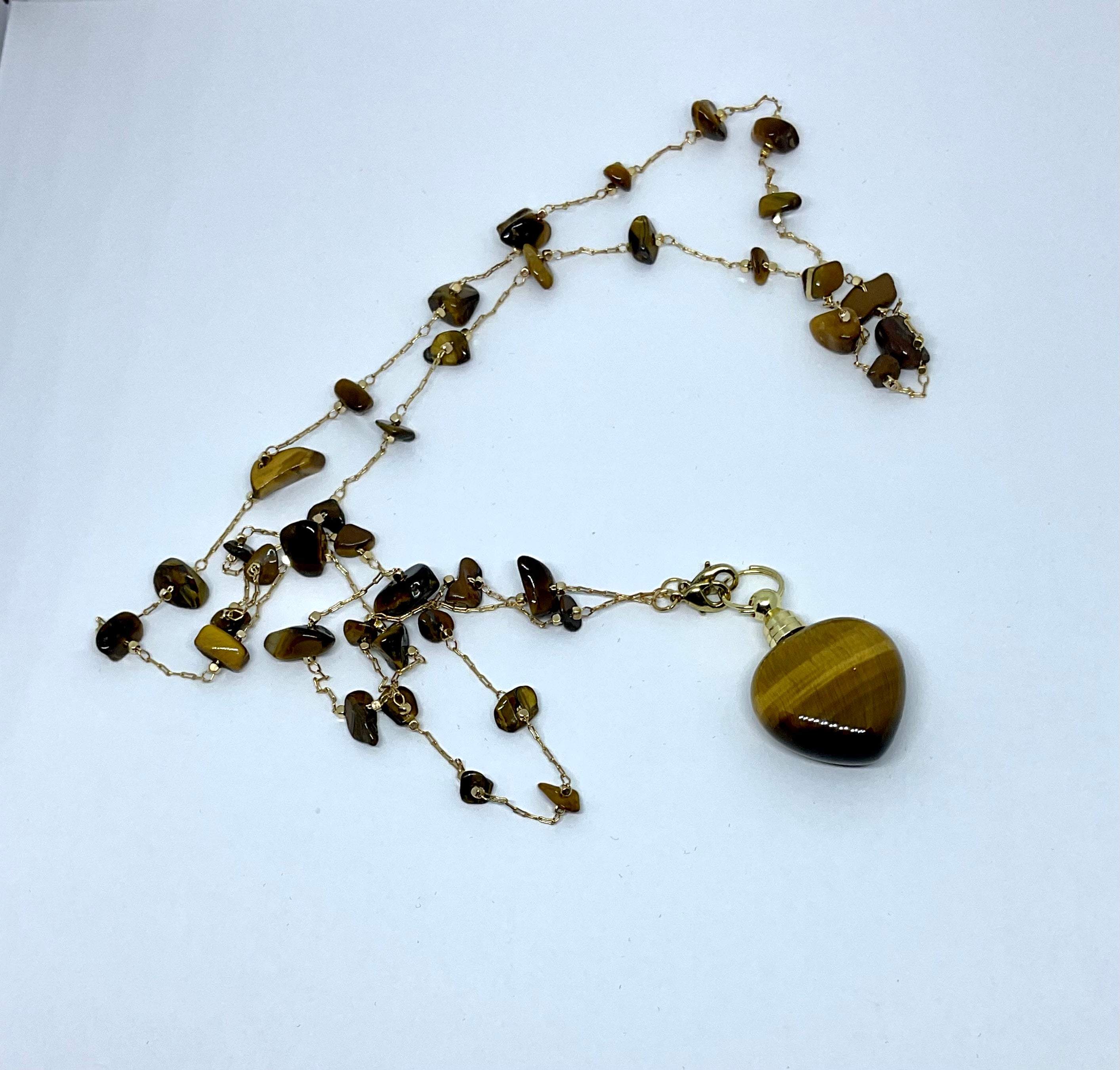 Tigers Eye Potion Bottle Necklace