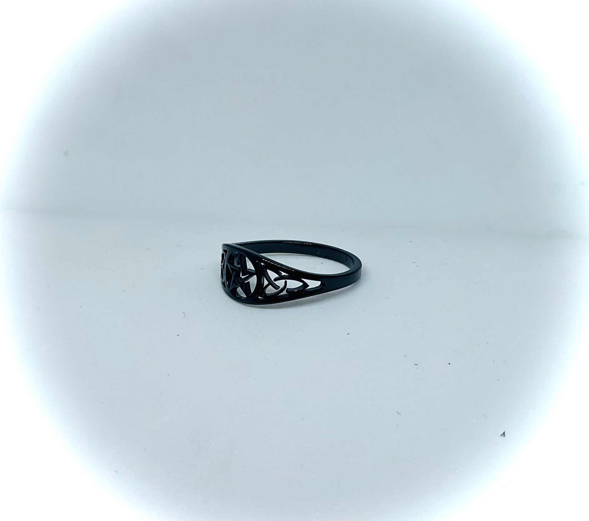 Black Pentagram Trinity Ring