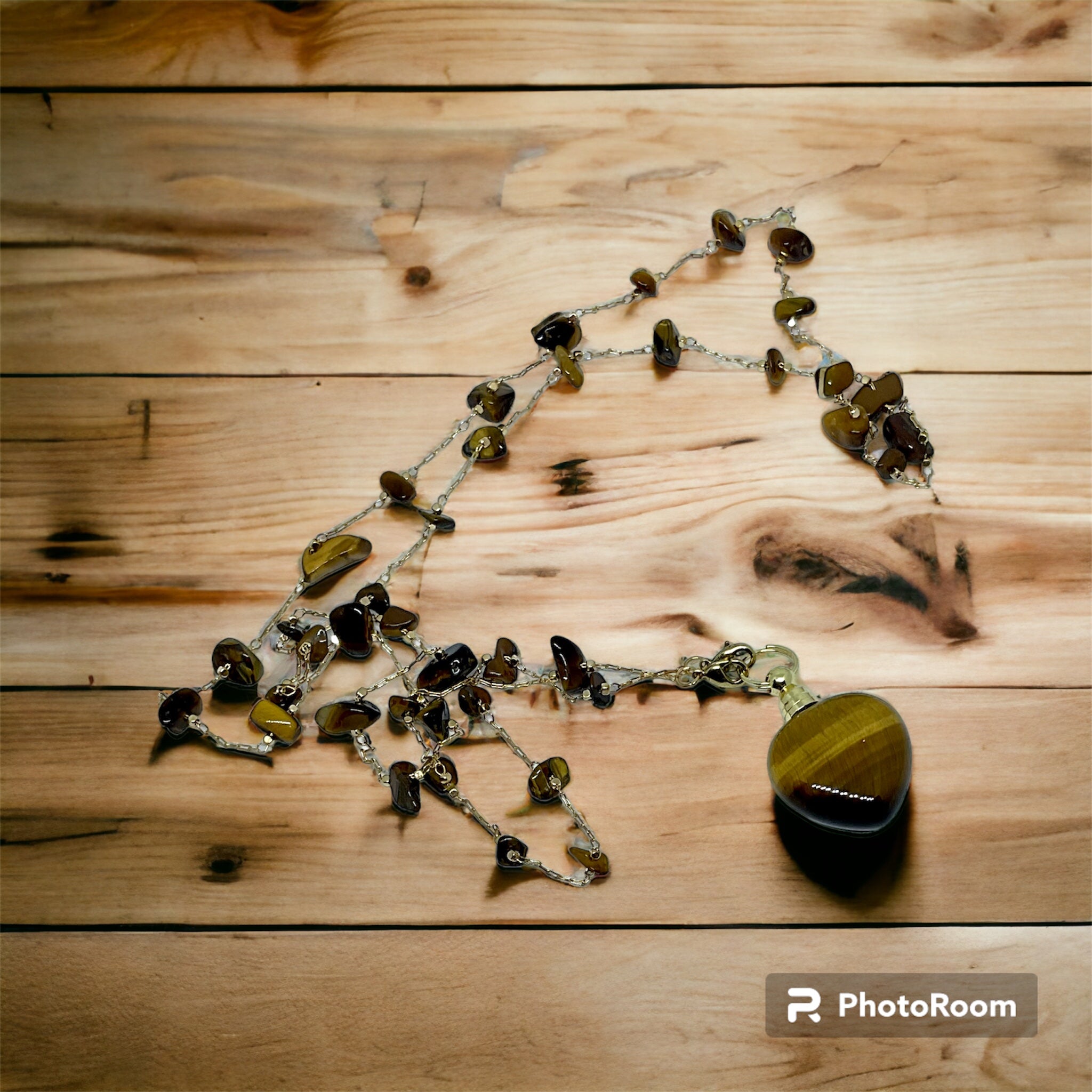 Tigers Eye Potion Bottle Necklace