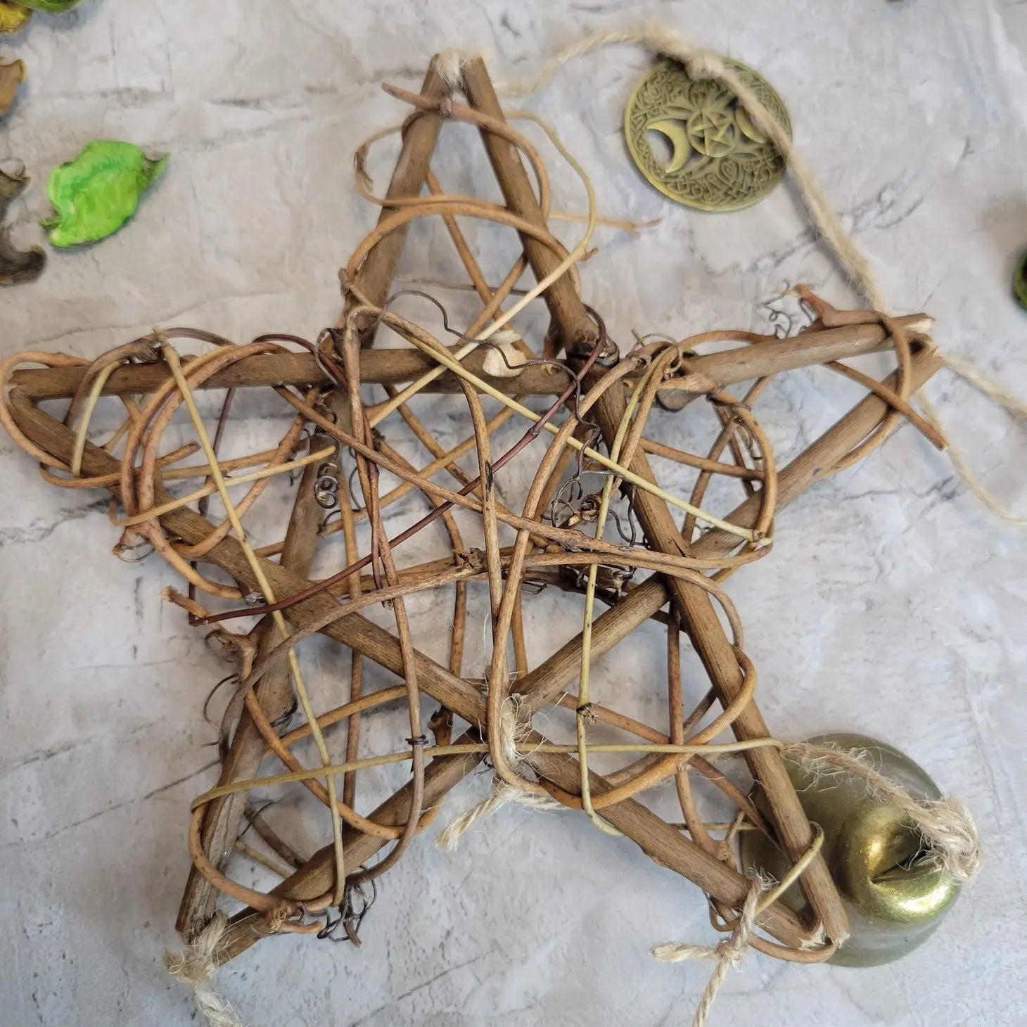 Star Witches Bells Wind Chimes, Protection Bells, Brass Bell