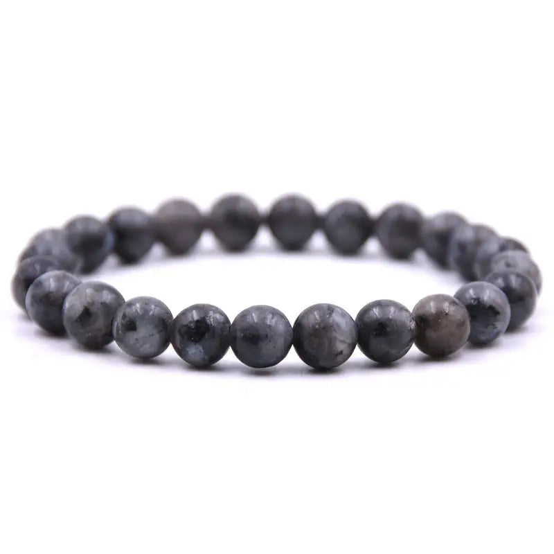 8mm Black Labradorite Bracelet (Also Known As Larvikite)