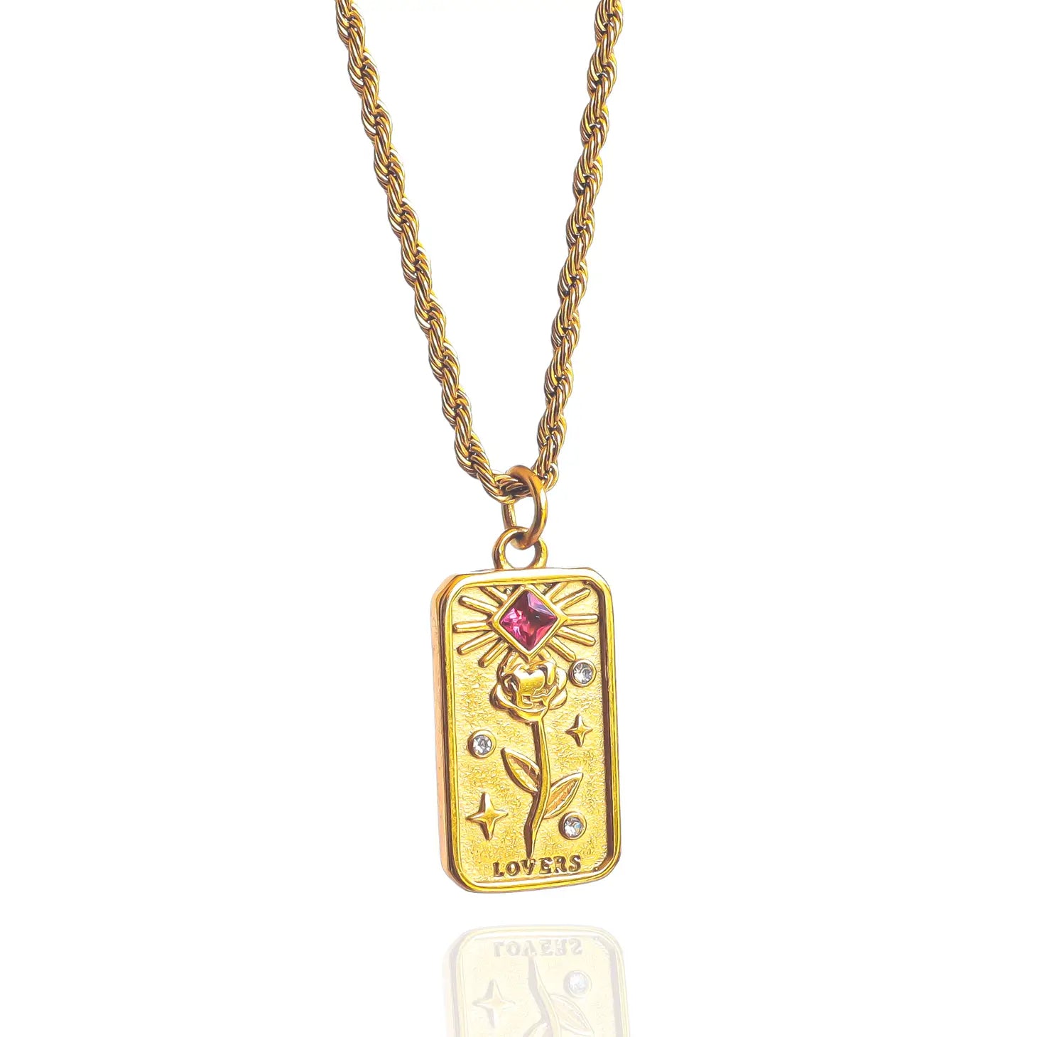 The Lovers' Tarot Card Necklace