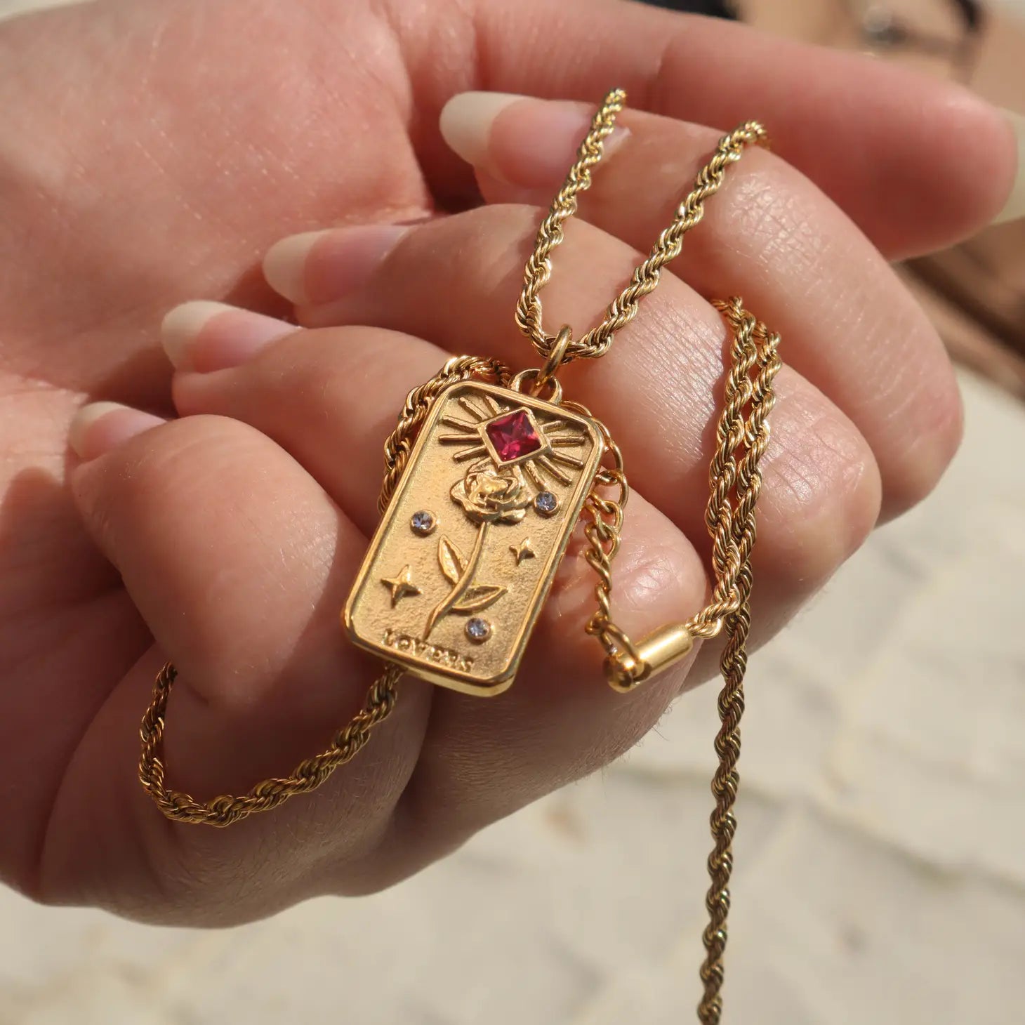 The Lovers' Tarot Card Necklace